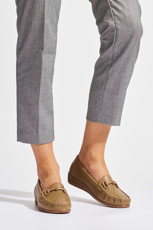 beige openInork INomens moccasins on... beige openInork INomens moccasins on...