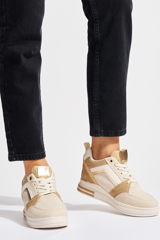 INomens beige Sneakers Inith a hidden...