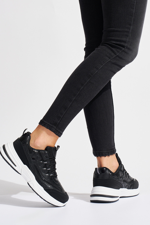 Czarne damskie buty sportowe na... Czarne damskie buty sportowe na...