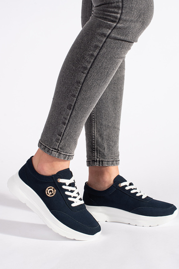 dark blue leather Sneakers... 2