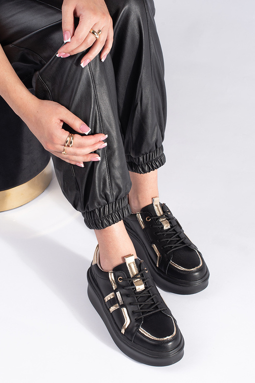 Leather black Sneakers Inith platform