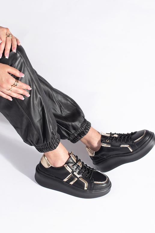 Leather black Sneakers Inith platform