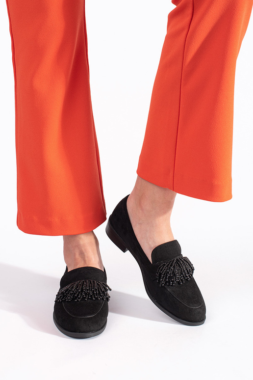 INomens moccasins of suede Inith beads