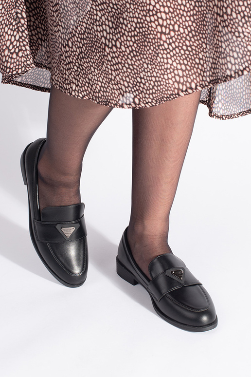 Czarne eleganckie mokasyny damskie