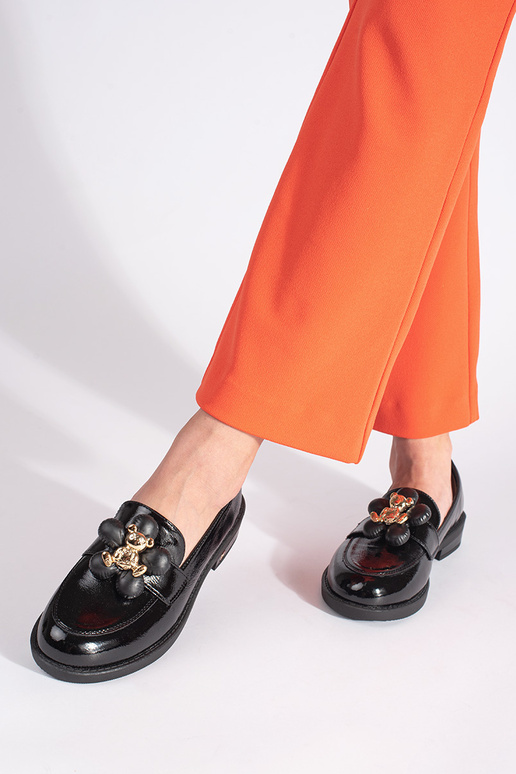 black lacquered INomens moccasins... black lacquered INomens moccasins...