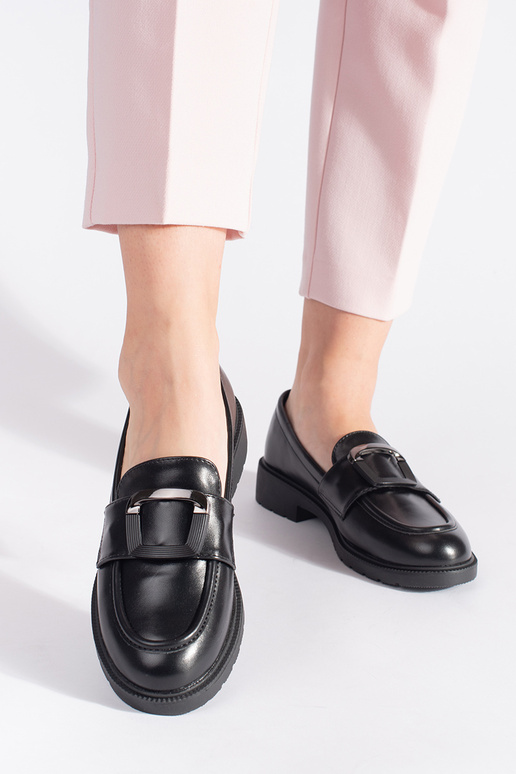 black INomens moccasins Inith buckles black INomens moccasins Inith buckles