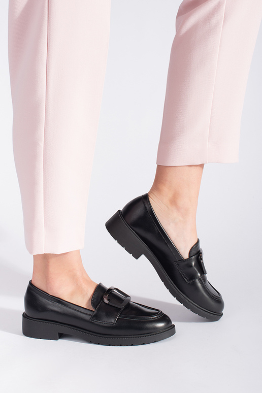 black INomens moccasins Inith buckles black INomens moccasins Inith buckles