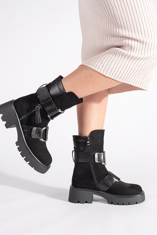 black of suede Inomens boots Inith...