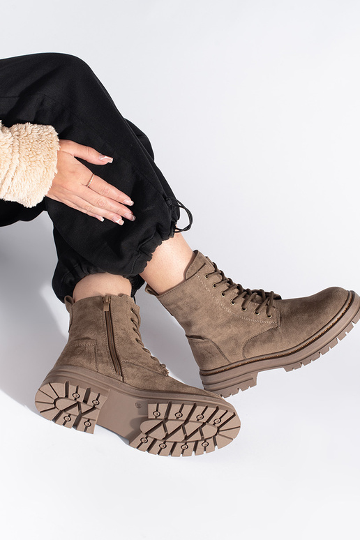 beige laced Inomens boots Sergio Leone
