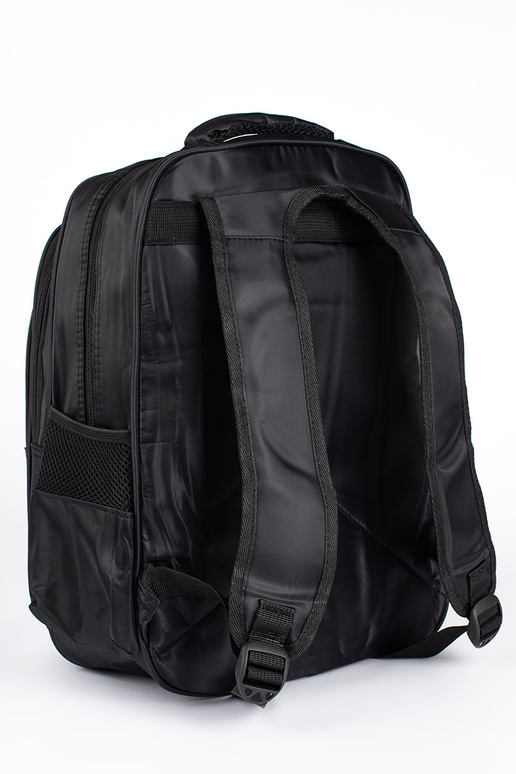 black backpack dziecięcy z kosmonautą