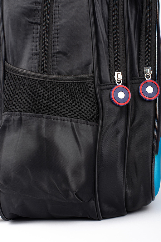 black backpack dziecięcy z kosmonautą