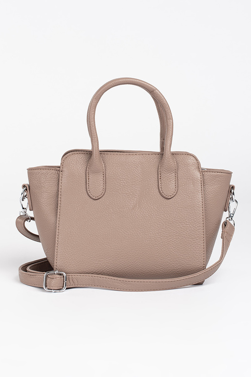 Beżowa torebka damska ze srebrnymi...