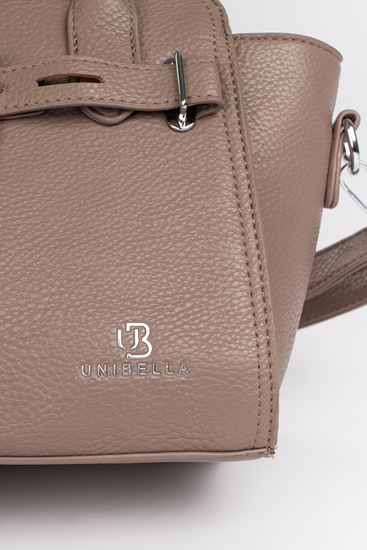 Beżowa torebka damska ze srebrnymi...