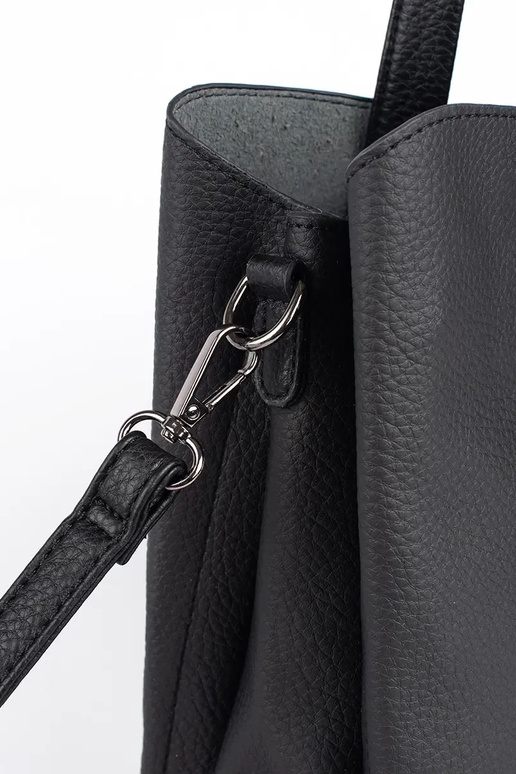 black large handbag with fringes