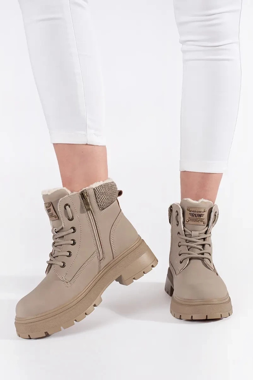 beige insulated boots