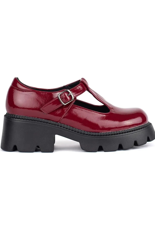 burgundy lacquered INomens boots...