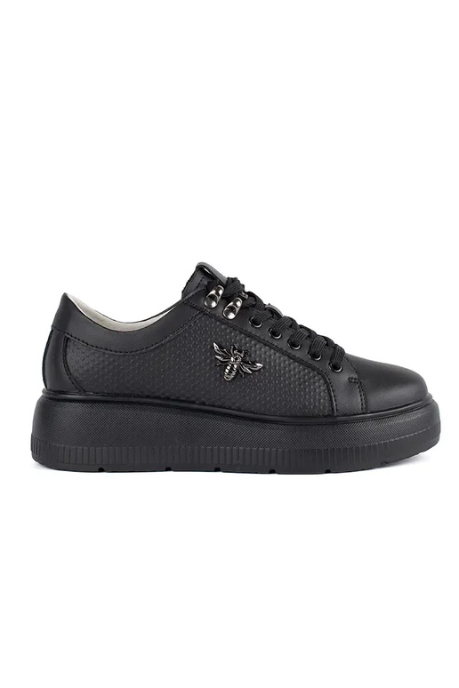 Leather black Sneakers Inith platform