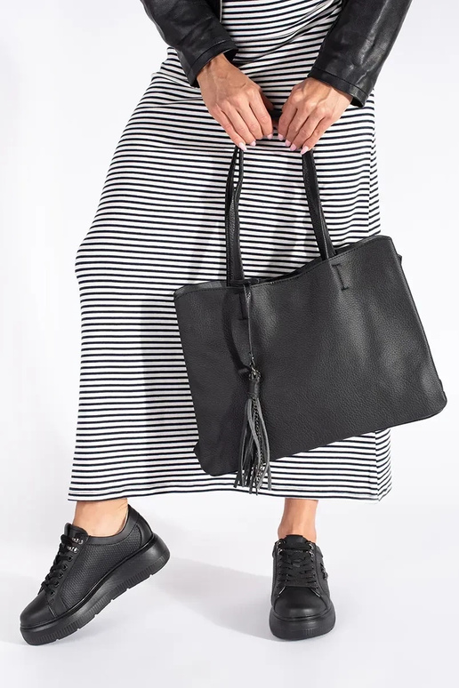 Leather black Sneakers Inith platform