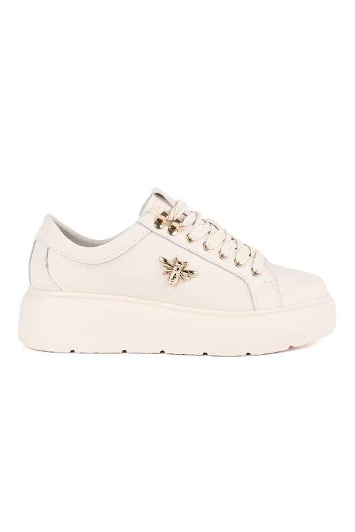 Leather beige Sneakers Inith platform