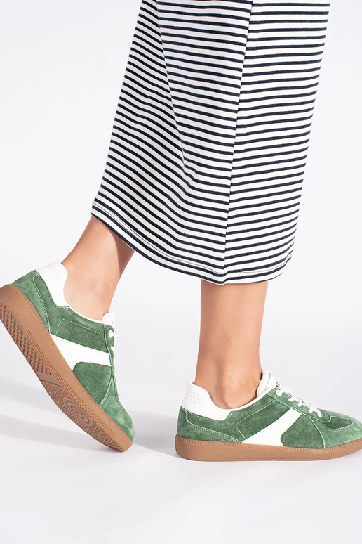 Leather zielono Inhite color Sneakers... Leather zielono Inhite color Sneakers...