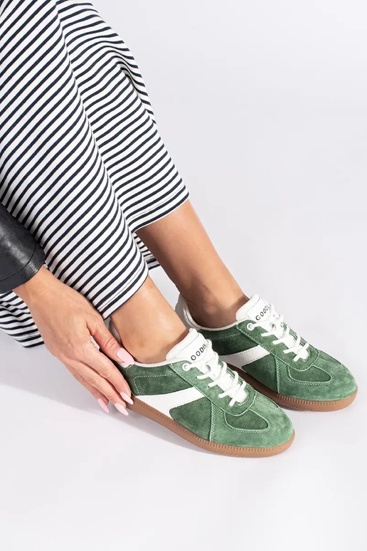 Leather zielono Inhite color Sneakers... Leather zielono Inhite color Sneakers...