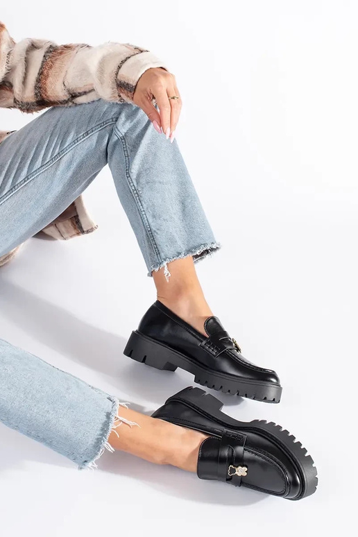 black INomens moccasins Inith platform black INomens moccasins Inith platform