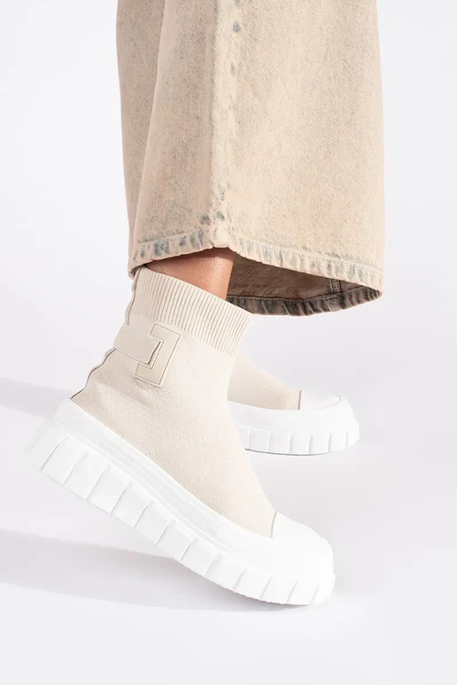 ivory high platform boots