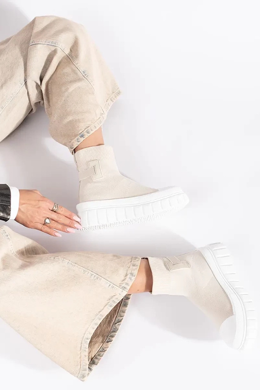 ivory high platform boots