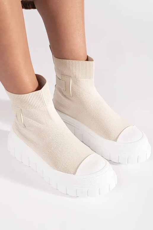 ivory high platform boots