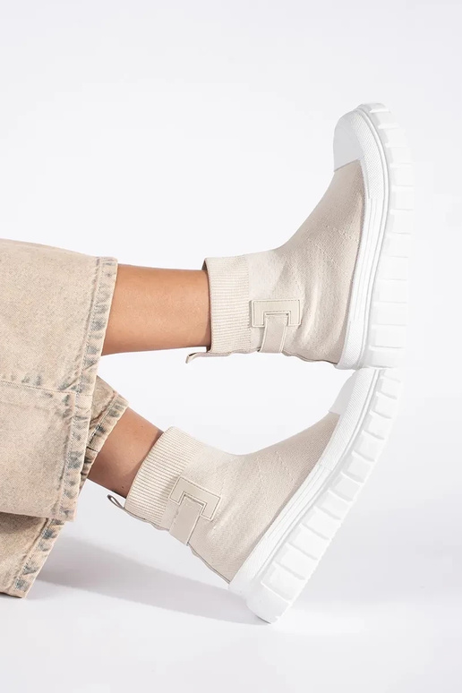 ivory high platform boots