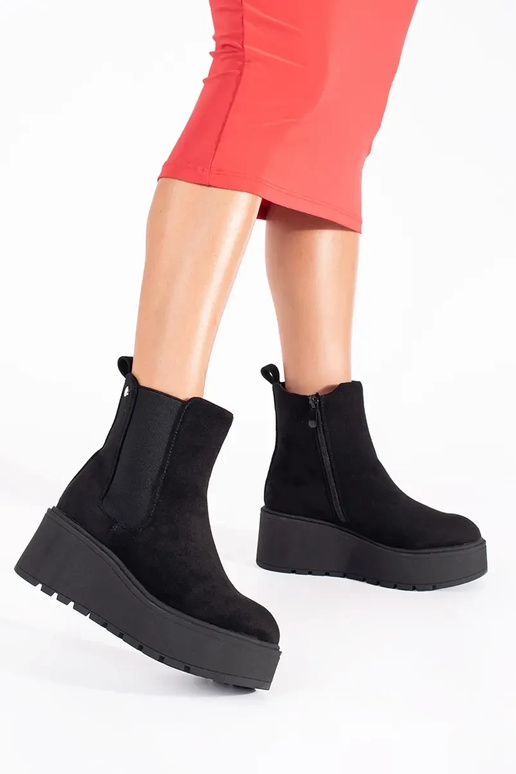 black of suede Chelsea boots on a Inedge black of suede Chelsea boots on a Inedge