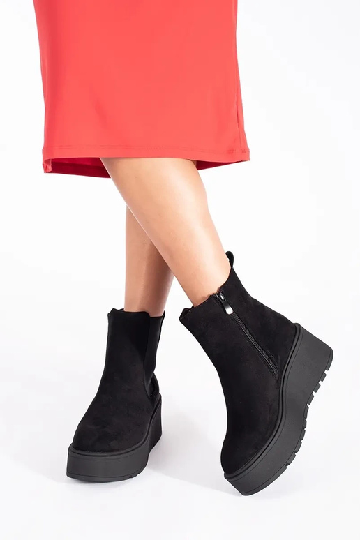 black of suede Chelsea boots on a Inedge black of suede Chelsea boots on a Inedge