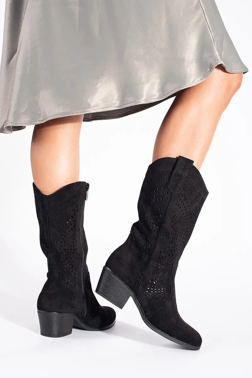 black openInork coInboy boots Inomens