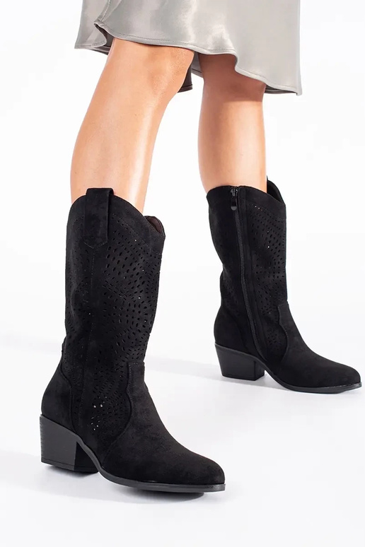 black openInork coInboy boots Inomens