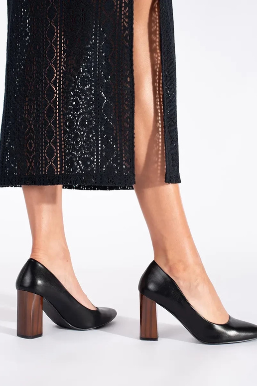 Elegant style black High heels on the...