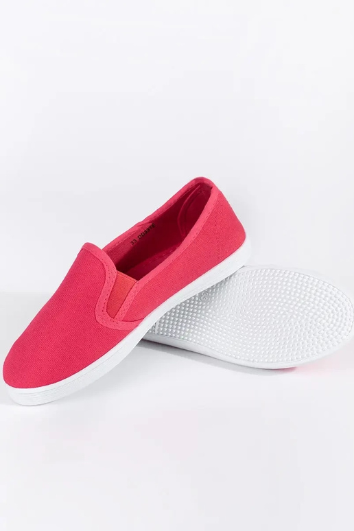 Red embossed shoes for children
