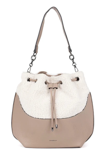 Elegant handbag with fur in...