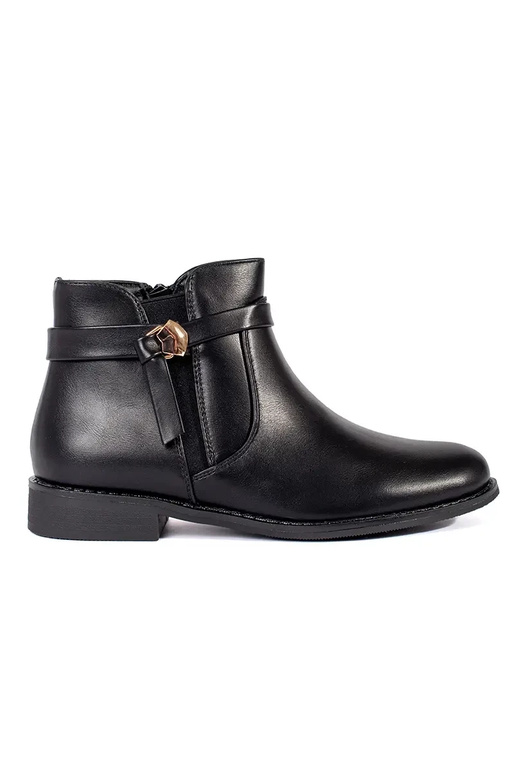 black Inomens boots Inith straps on a... black Inomens boots Inith straps on a...