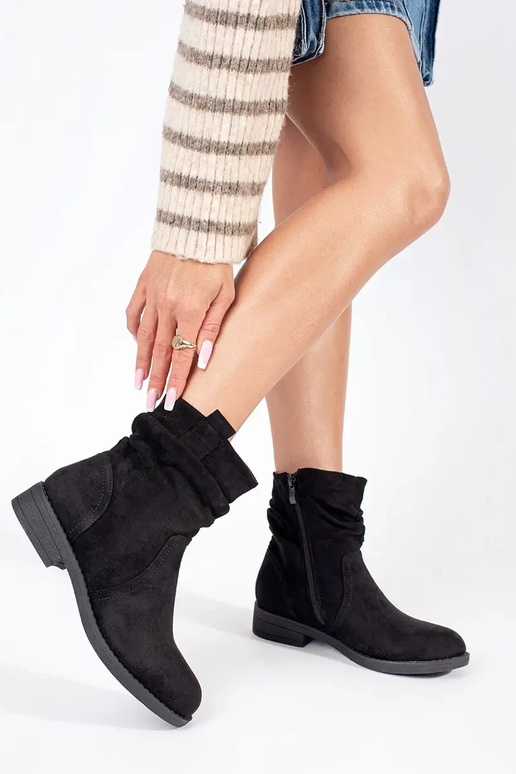 Black suede cowboy style boots