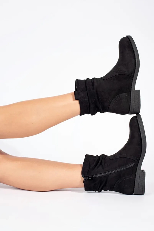 Black suede cowboy style boots