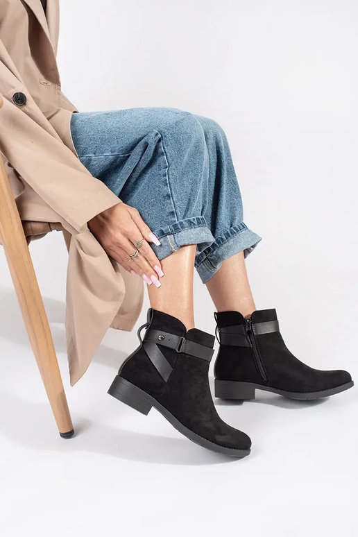 Women's black suede boots with... Women's black suede boots with...