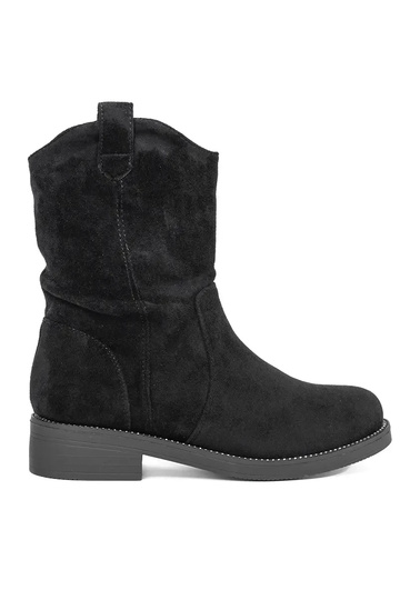 Black suede cowboy boots...