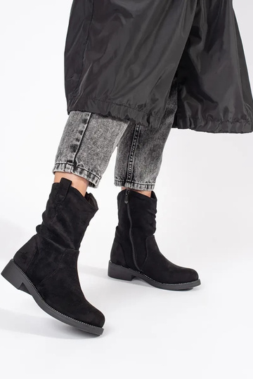 Black suede cowboy boots... 2