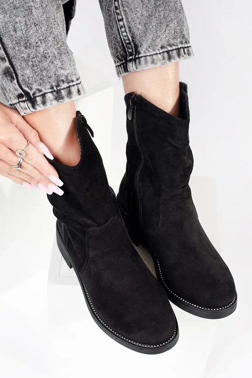 Black suede cowboy boots for women Black suede cowboy boots for women