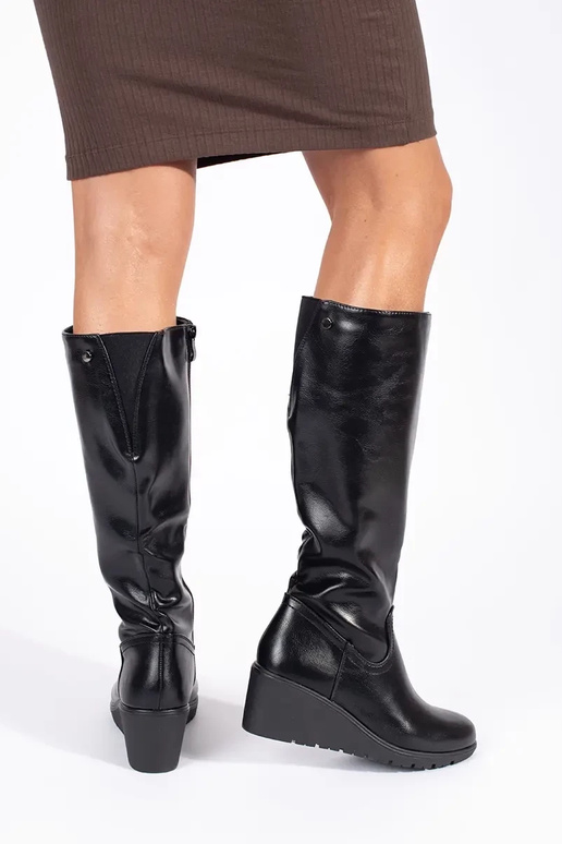 black wedge boots black wedge boots
