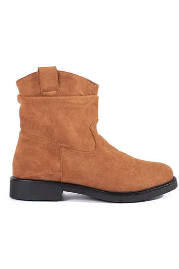 Brown suede cowboy boots...