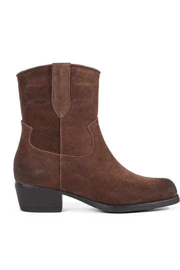 Brown leather cowboy boots...