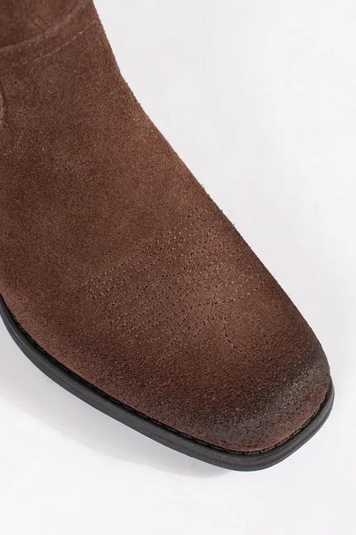 Brown leather cowboy boots Sergio Leone Brown leather cowboy boots Sergio Leone