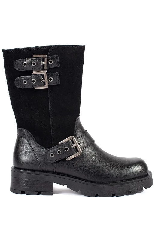 Black leather women's shoes with...