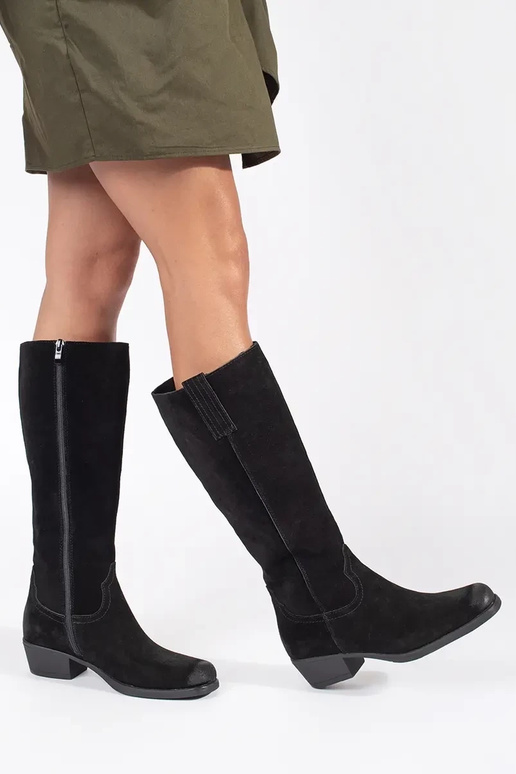 Sergio Leone black leather long boots Sergio Leone black leather long boots